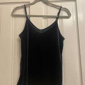 Blue velvet camisole